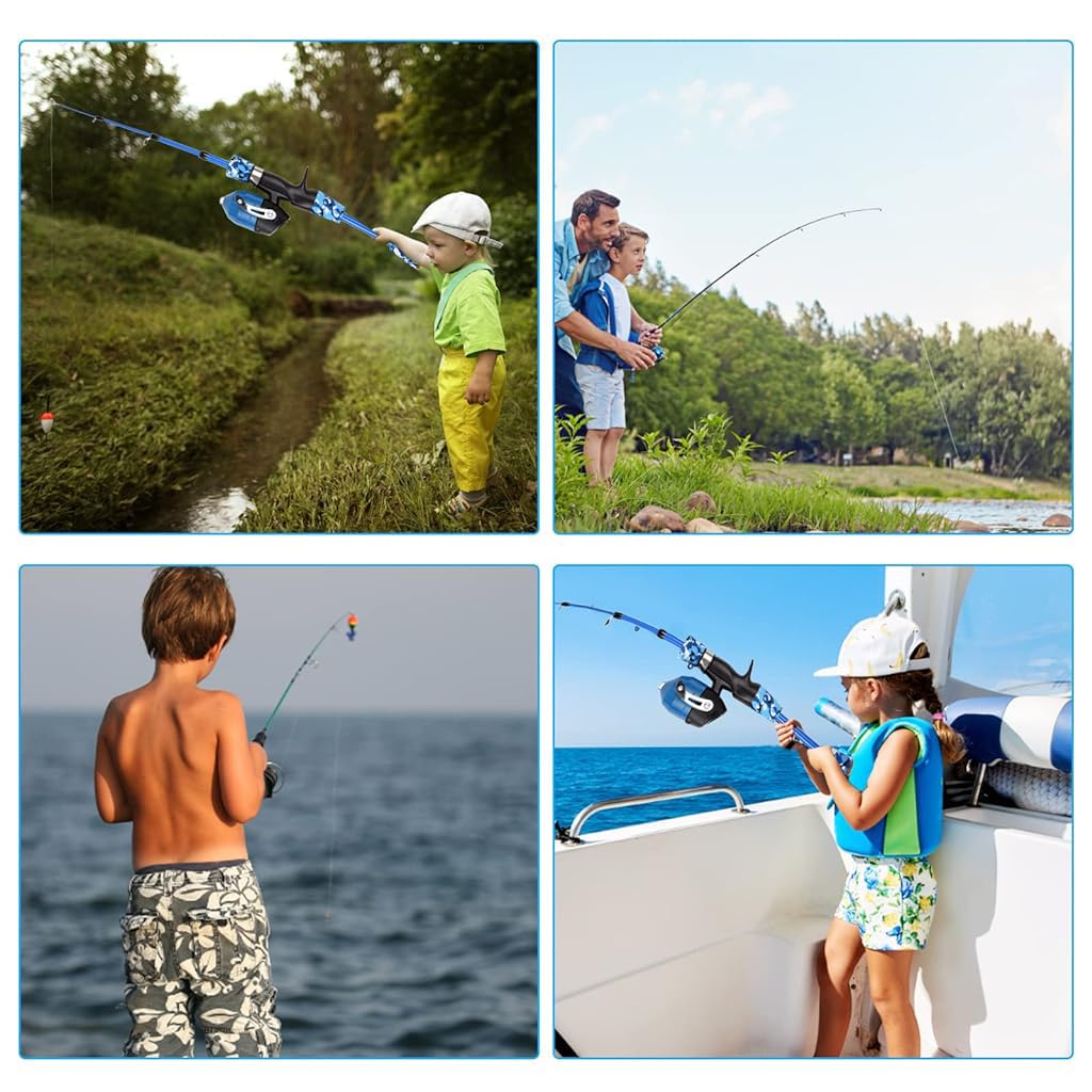 Proberos Kids Fishing Rod Reel Set Outdoor Telescopic 1.2m/1.5m Fishing Rod Reel Set with Fishing Line, Fishing Lures Accessories Kit & Carry Bag Fishing Learning Kit for Kids Children's Day Gift Proberos Kids Fishing Rod Reel Set Outdoor Telescopic 1.2m/1.5m Fishing Rod Reel Set with Fishing Line, Fishing Lures Accessories Kit & Carry Bag Fishing Learning Kit for Kids Children's Day Gift